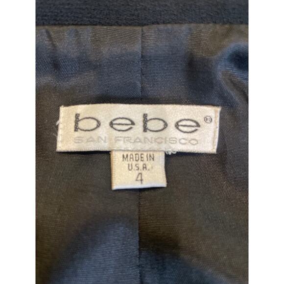 Vintage Bebe Women’s Double Breasted Black Jacket size 4 - Picture 6 of 13
